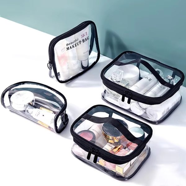 Clear Travel Makeup & Toiletry Bag (Random Color)
