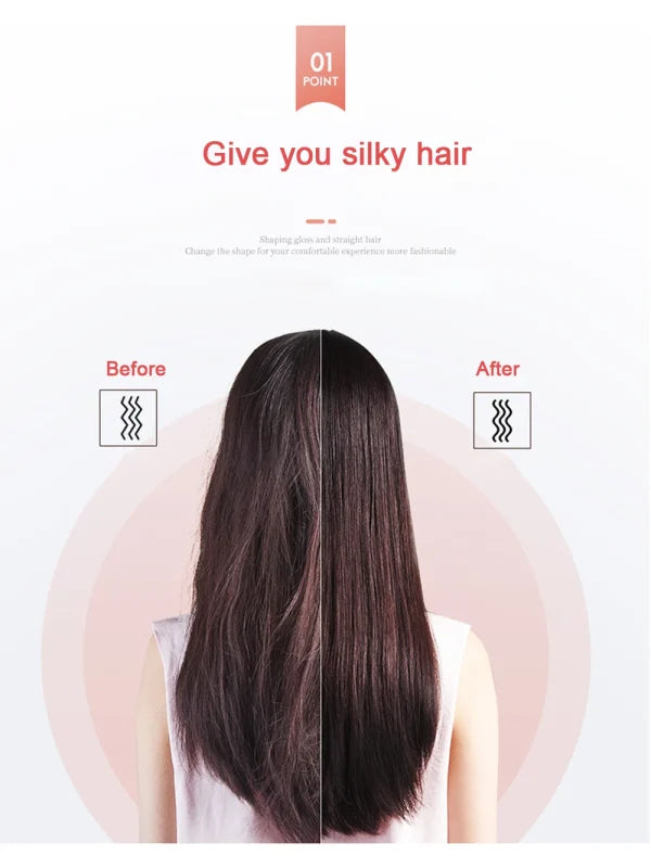 HQT-909B 2-in-1 Electric Hair Straightening & Curling Brush ā Professional Dual-Purpose Hair Styler (Random Color)