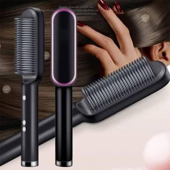 HQT-909B 2-in-1 Electric Hair Straightening & Curling Brush ā Professional Dual-Purpose Hair Styler (Random Color)
