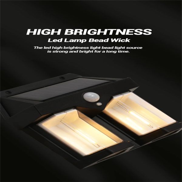 Solar Motion Sensor Wall Light – Warm Waterproof Outdoor Lamp for Garden & Home