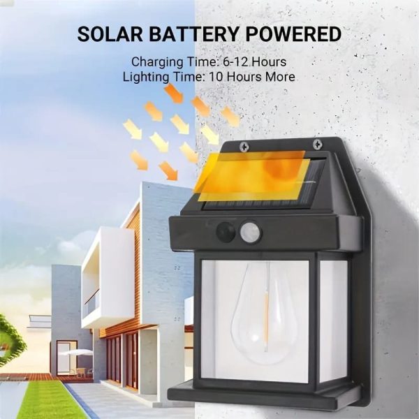 Solar Tungsten Filament Outdoor Wall Lamp – Waterproof Intelligent Sensor Light