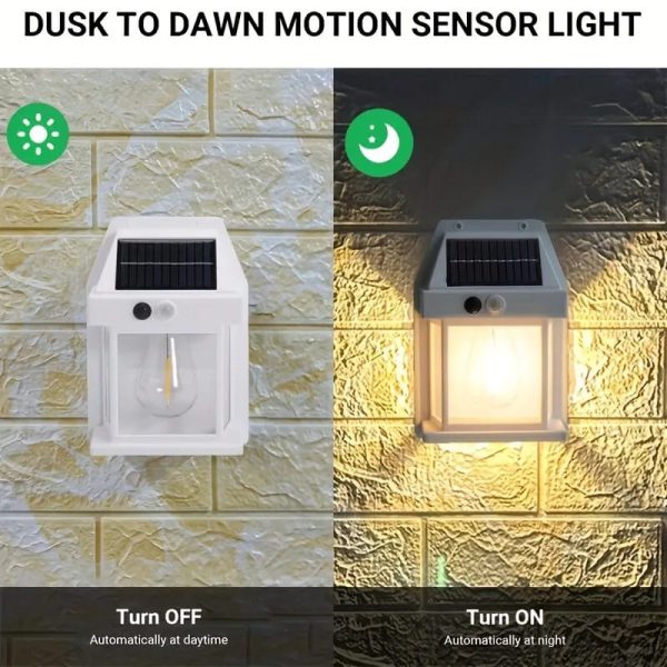 Solar Tungsten Filament Outdoor Wall Lamp – Waterproof Intelligent Sensor Light