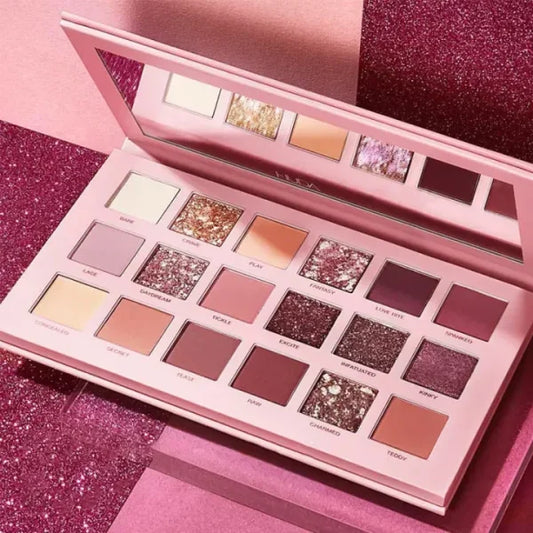 18-Color Eyeshadow Palette – Matte & Glitter Shades