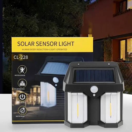 Solar Motion Sensor Wall Light – Warm Waterproof Outdoor Lamp for Garden & Home