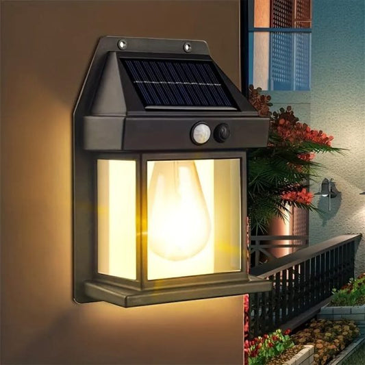 Solar Tungsten Filament Outdoor Wall Lamp – Waterproof Intelligent Sensor Light