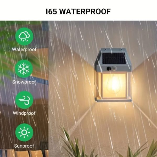 Solar Tungsten Filament Outdoor Wall Lamp – Waterproof Intelligent Sensor Light